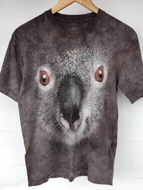 The Mountain Grey tie Dye Koala Face Tee Size Small